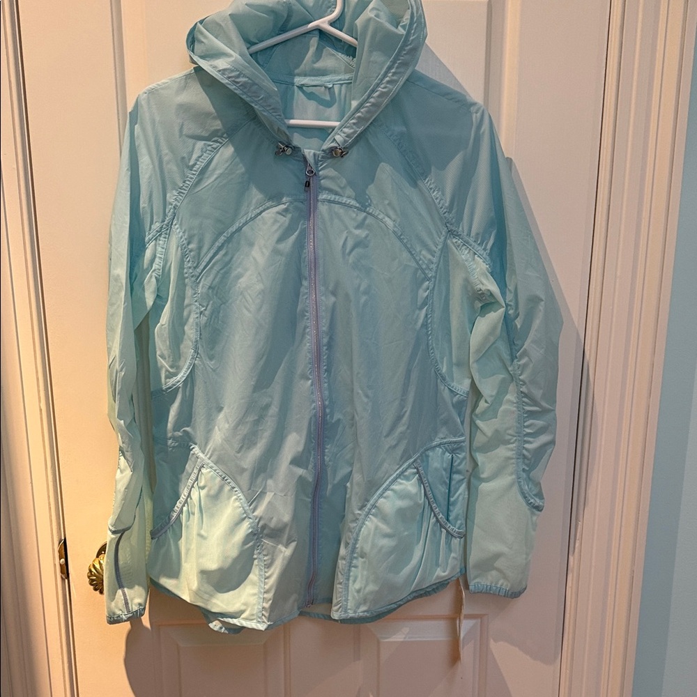 NWT Lululemon sz 10 Fast & Free running casual jacket slim fit hip length blue